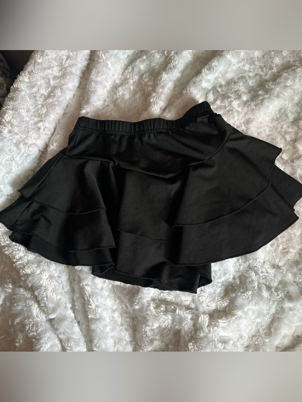 SHEIN Black Tiered Ruffle Skater Skirt